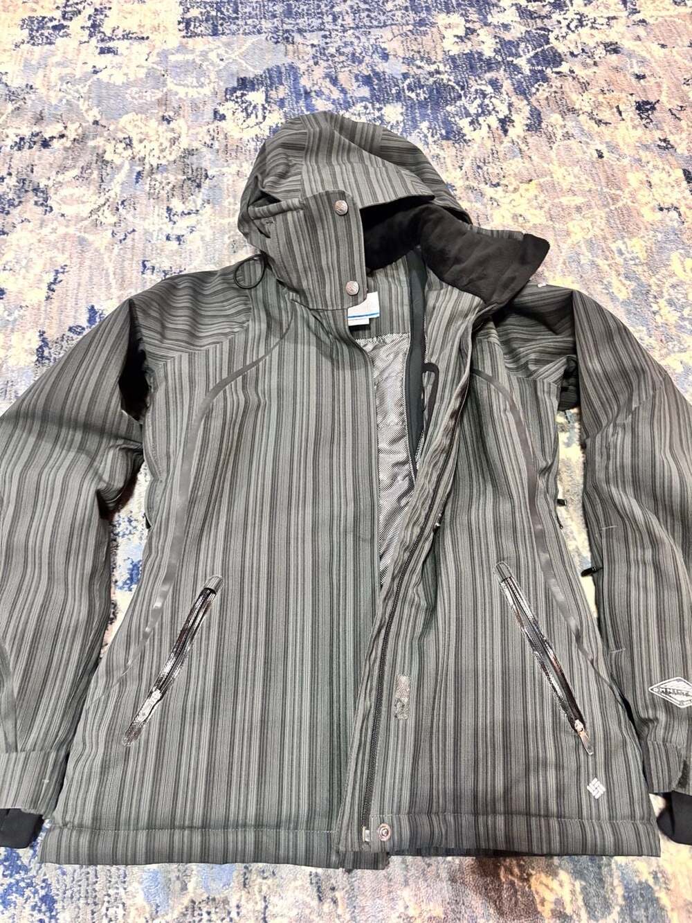 Columbia Titanium Omni-Tech Striped Ski Jacket Sz XS